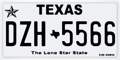 TX license plate DZH5566