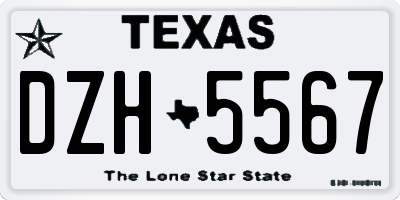 TX license plate DZH5567