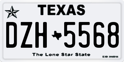 TX license plate DZH5568