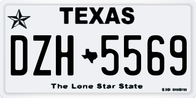 TX license plate DZH5569