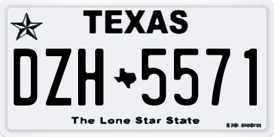 TX license plate DZH5571