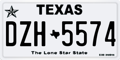 TX license plate DZH5574