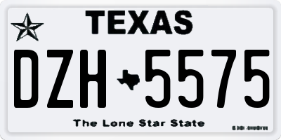 TX license plate DZH5575