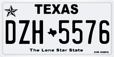 TX license plate DZH5576