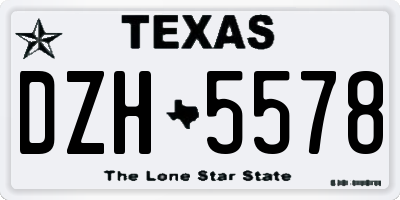 TX license plate DZH5578