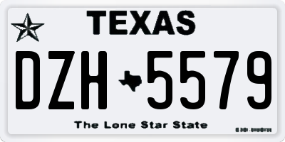 TX license plate DZH5579
