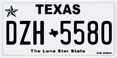 TX license plate DZH5580
