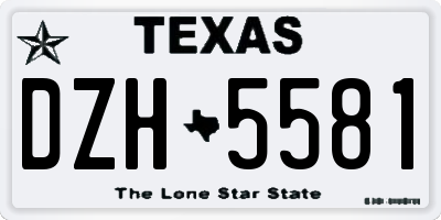 TX license plate DZH5581