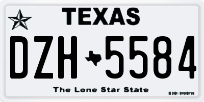 TX license plate DZH5584