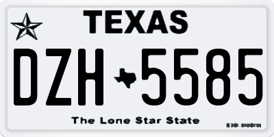 TX license plate DZH5585