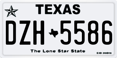 TX license plate DZH5586