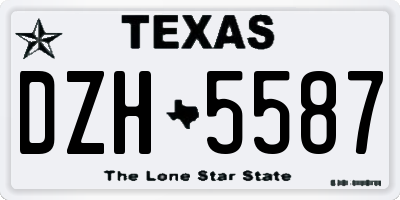 TX license plate DZH5587
