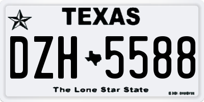 TX license plate DZH5588