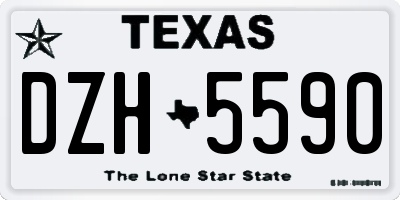 TX license plate DZH5590