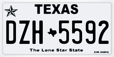 TX license plate DZH5592