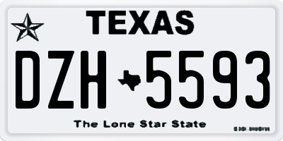 TX license plate DZH5593