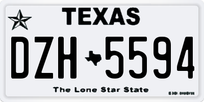 TX license plate DZH5594