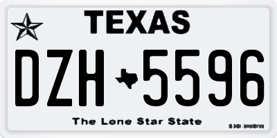 TX license plate DZH5596