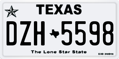 TX license plate DZH5598