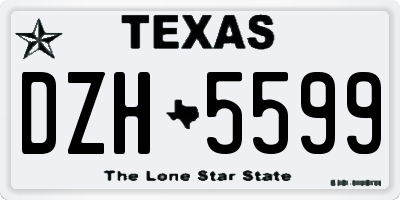 TX license plate DZH5599