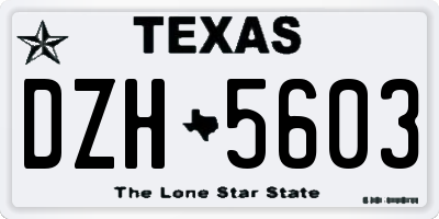 TX license plate DZH5603