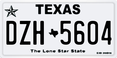 TX license plate DZH5604