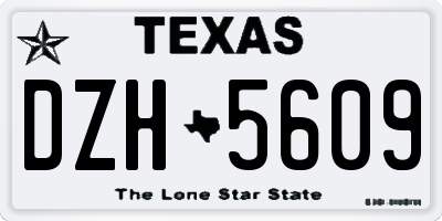 TX license plate DZH5609