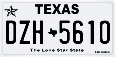 TX license plate DZH5610