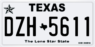 TX license plate DZH5611