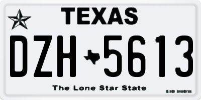 TX license plate DZH5613
