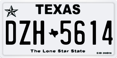 TX license plate DZH5614