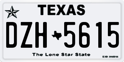 TX license plate DZH5615