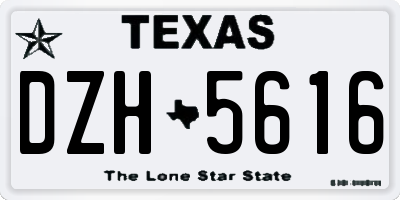 TX license plate DZH5616