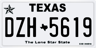 TX license plate DZH5619