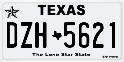 TX license plate DZH5621