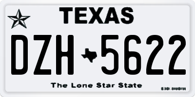 TX license plate DZH5622