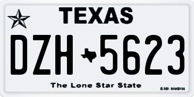 TX license plate DZH5623