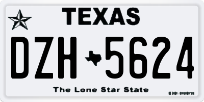 TX license plate DZH5624