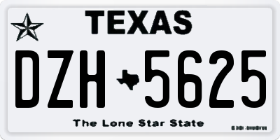TX license plate DZH5625