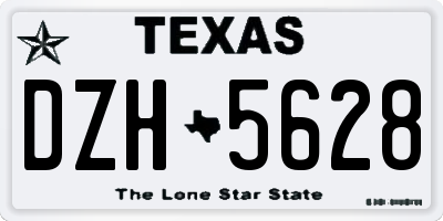 TX license plate DZH5628