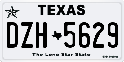 TX license plate DZH5629