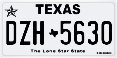 TX license plate DZH5630