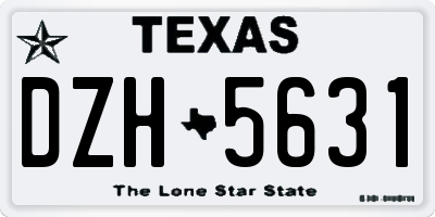 TX license plate DZH5631