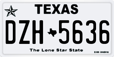 TX license plate DZH5636