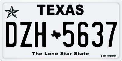 TX license plate DZH5637