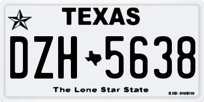 TX license plate DZH5638