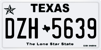 TX license plate DZH5639