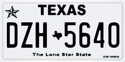 TX license plate DZH5640