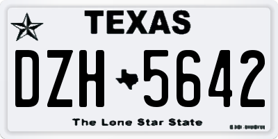TX license plate DZH5642
