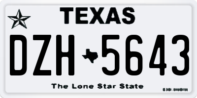 TX license plate DZH5643
